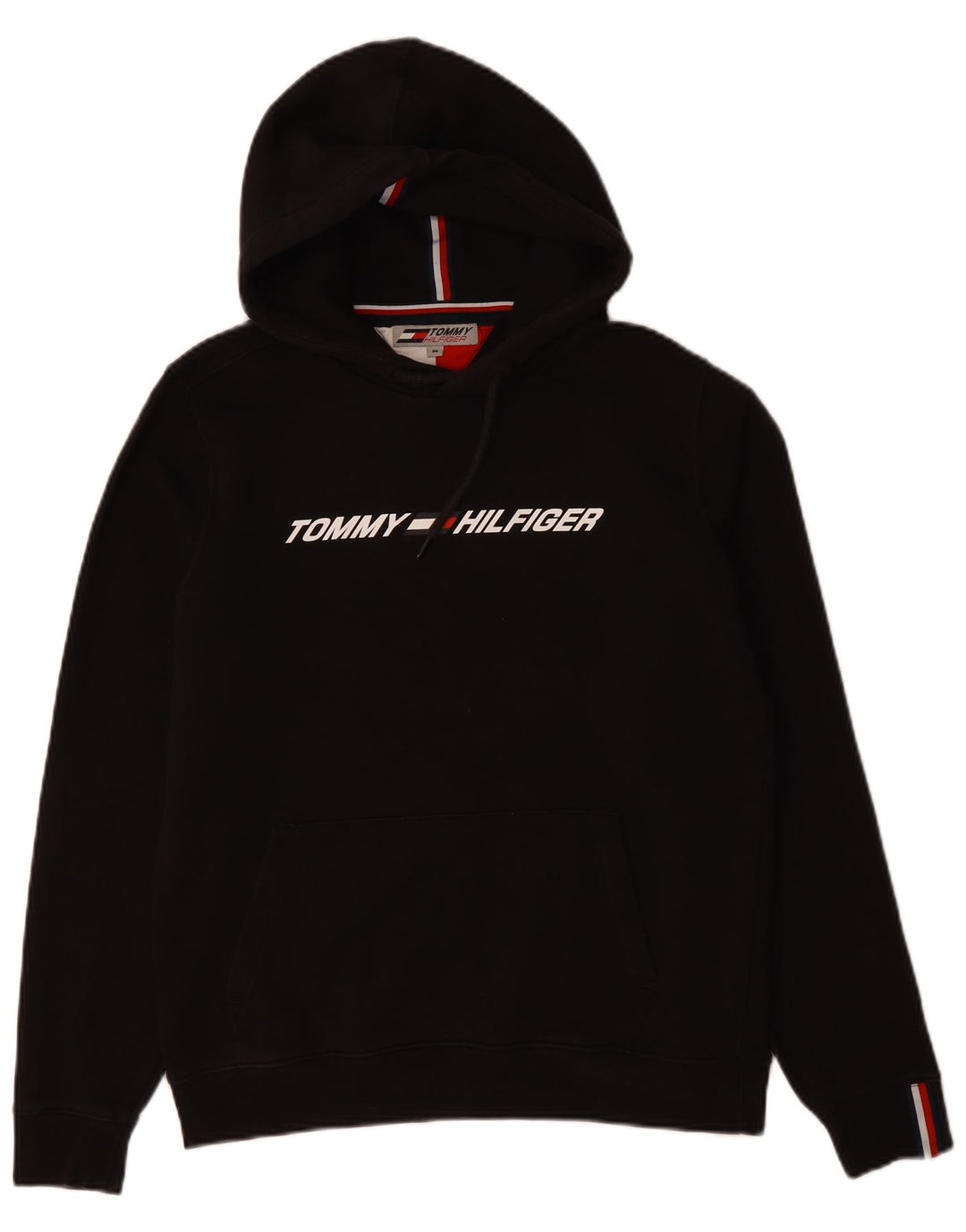 Tommy Hilfiger Herren-Kapuzenpullover mit Grafik, mittelschwarz, Baumwolle