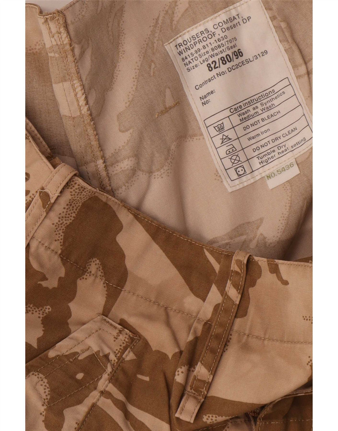 Vintage Herren Straight Cargo Hose W32 L31 Braun