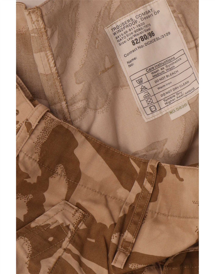 Vintage Herren Straight Cargo Hose W32 L31 Braun