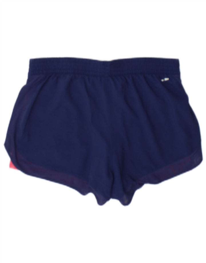 Adidas Damen Climalite Sport Shorts UK 10 Small Blau Polyester