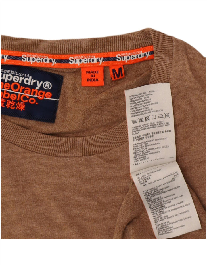Superdry Herren T-Shirt-Oberteil aus mittelbrauner Baumwolle