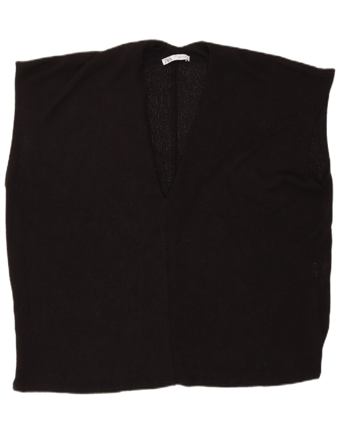 Zara Damen-Oversize-Weste-Tanktop UK 10 Small Schwarze Viskose
