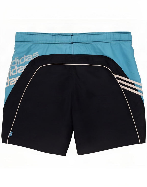 Adidas Herren Badeshorts mit Grafik, mittelgroß, Marineblau, Farbblock-Polyester
