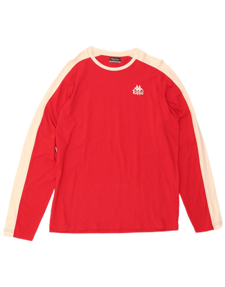 KAPPA Herren Top Langarm XL Rot Colourblock Baumwolle