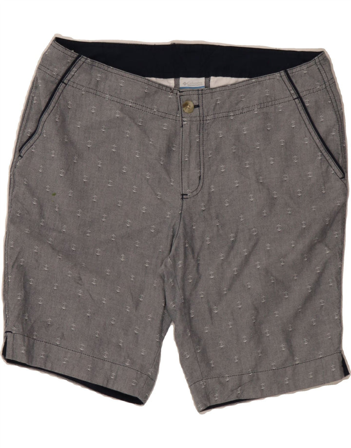 COLUMBIA Womens Abstract Pattern Chino Shorts US 12 Large W36  Grey Cotton Vintage Columbia and Second-Hand Columbia from Messina Hembry 