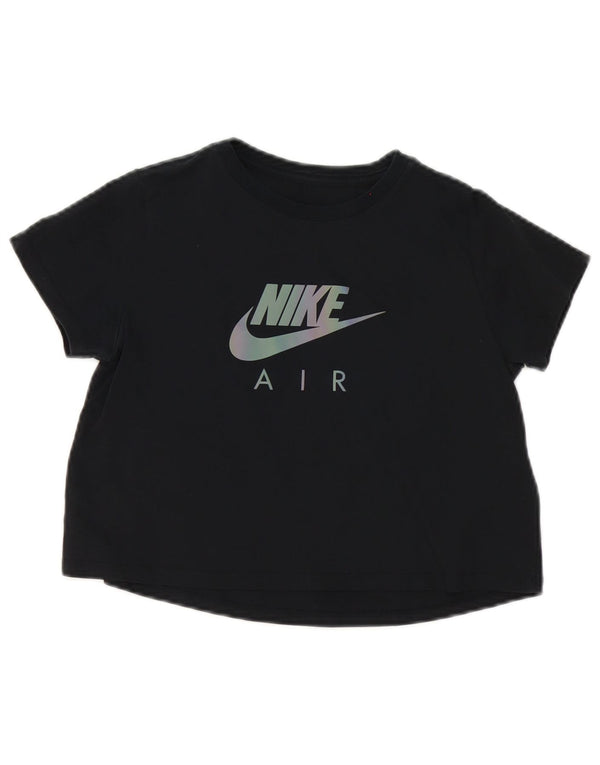 Nike Mädchen-T-Shirt mit Grafik, 12–13 Jahre, Größe L, aus schwarzer Baumwolle