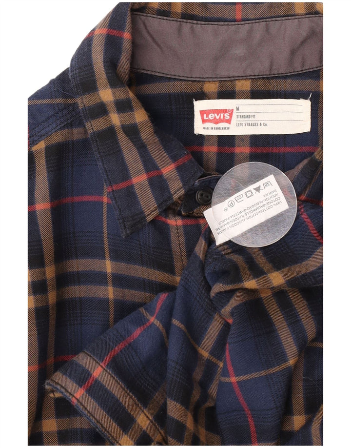 Levi's Herren-Flanellhemd mit Standard-Passform, mittelblau, kariert, Baumwolle