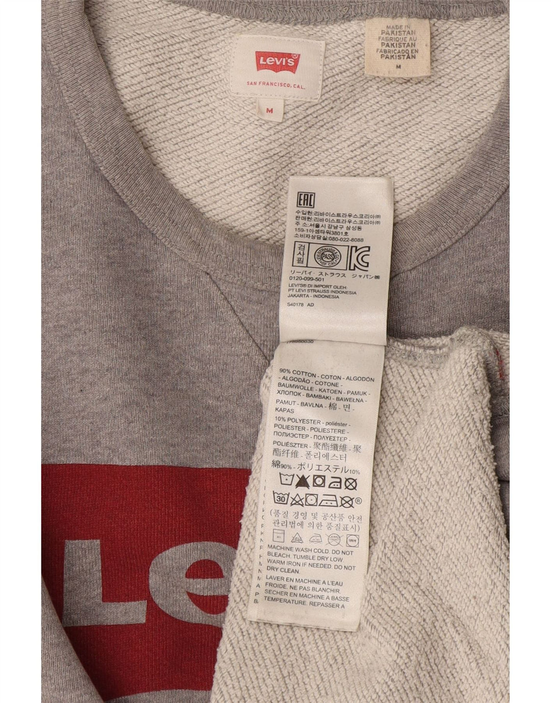 Levi's Herren-Sweatshirt mit Grafik, mittelgraue Baumwolle