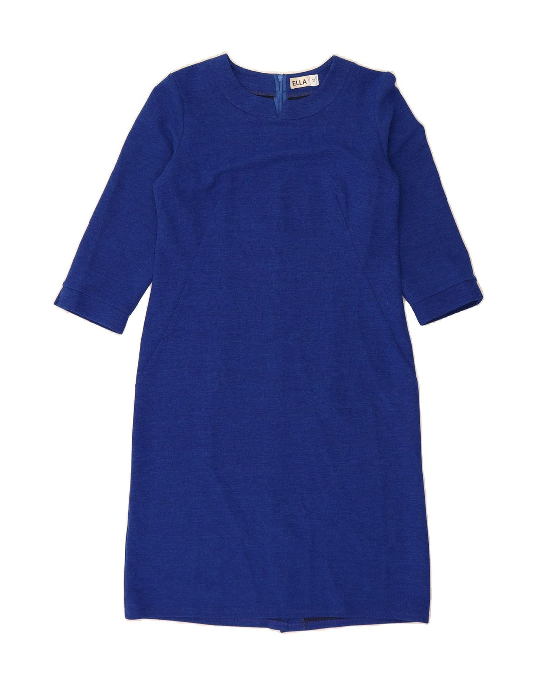 VINTAGE Womens 3/4 Sleeve Sheath Dress IT 42 Medium Blue Vintage Vintage and Second-Hand Vintage from Messina Hembry 