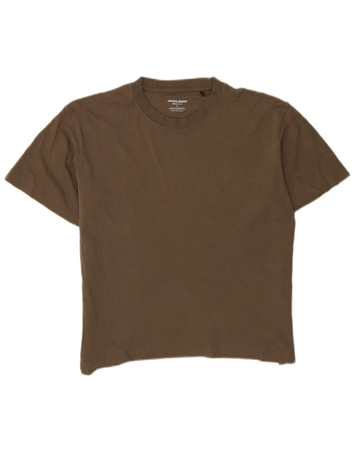 Jack & Jones Herren T-Shirt Top Small Khaki Baumwolle