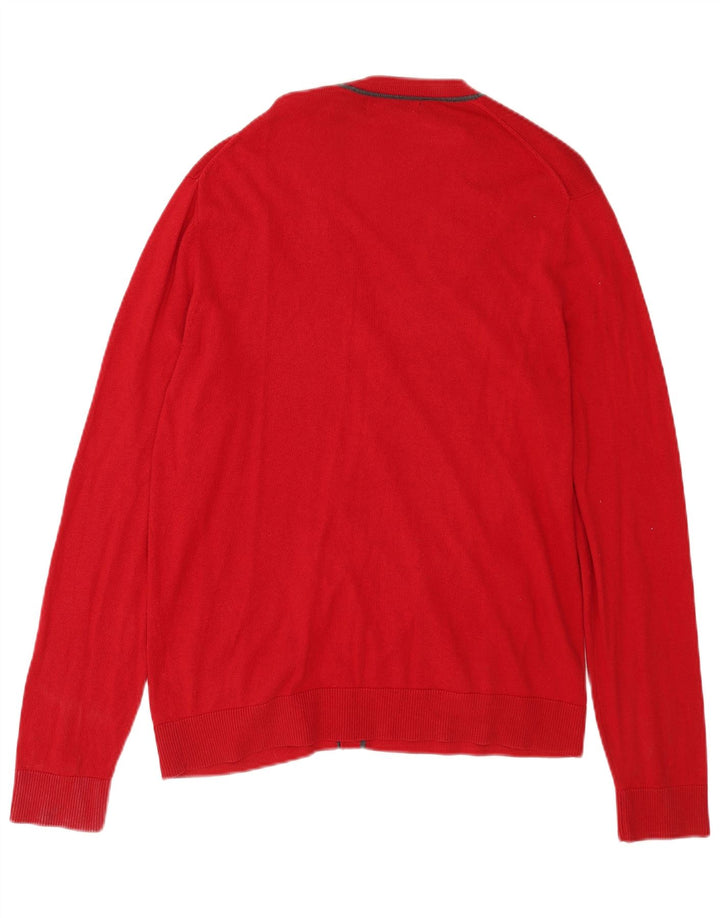 Banana Republic Herren-Strickjacke, große rote Seide