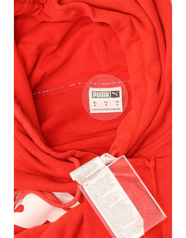 Puma Herren Grafik-Hoodie-Pullover aus mittelroter Baumwolle