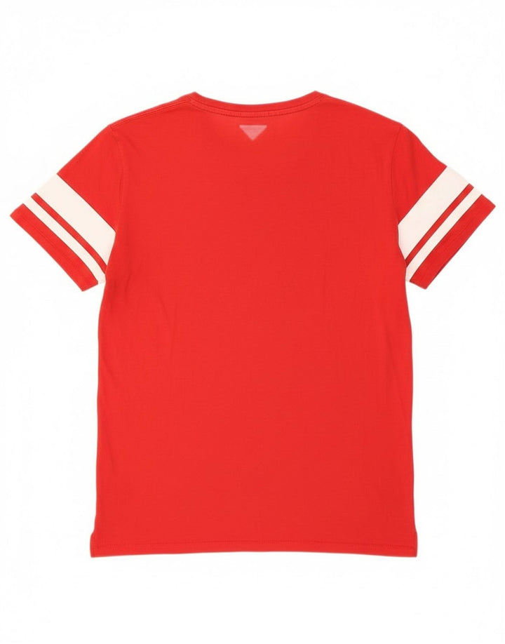 Tommy Hilfiger Herren-T-Shirt mit Grafik, mittelrote Baumwolle
