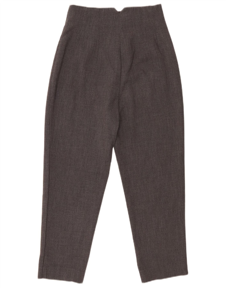 Zara Damen Tapered Anzughose XS W24 L24 Grau Polyester