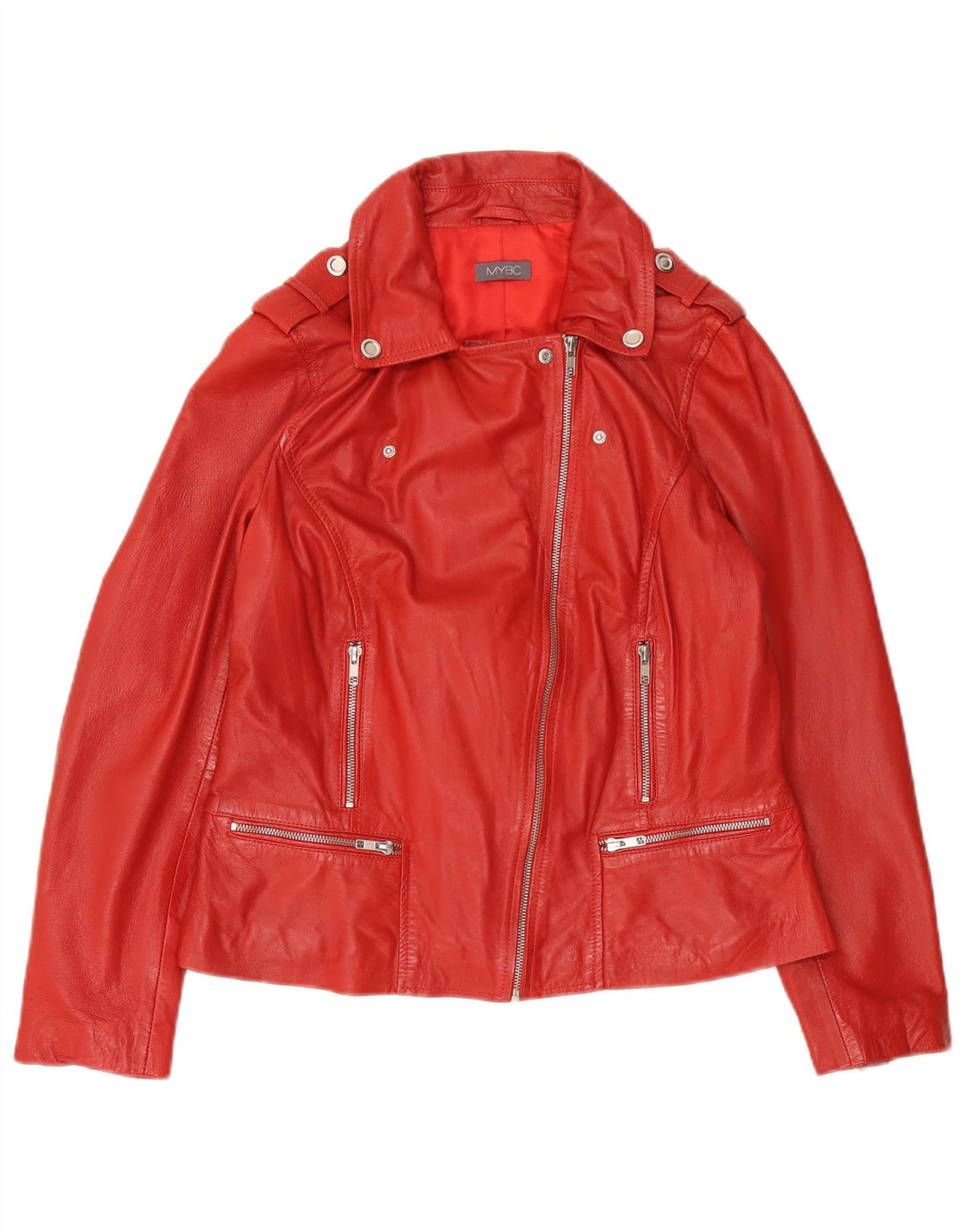 Vintage Damen Bikerjacke UK 16 Großes rotes Leder