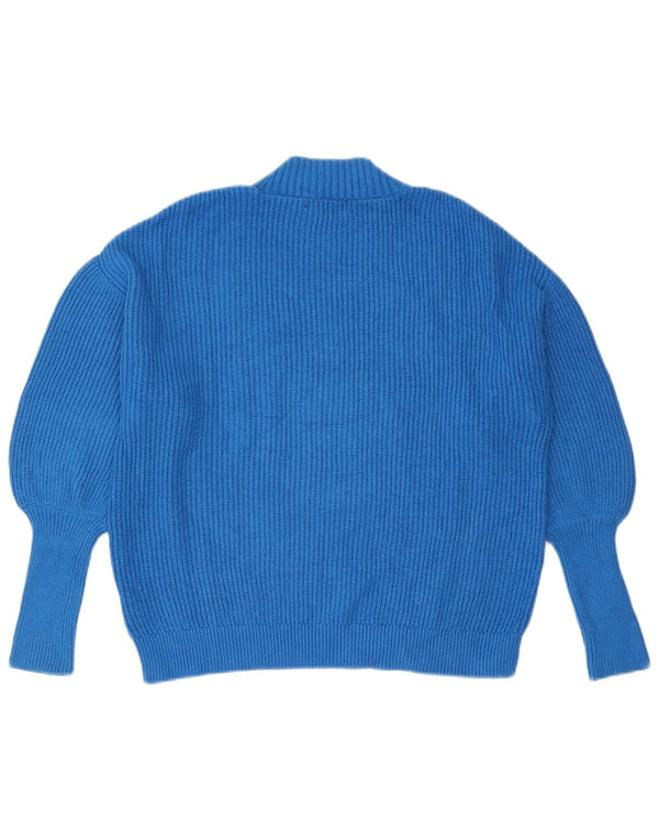 Marks & Spencer Rollkragenpullover für Damen, Gr. 16, Größe L, blau, Viskose
