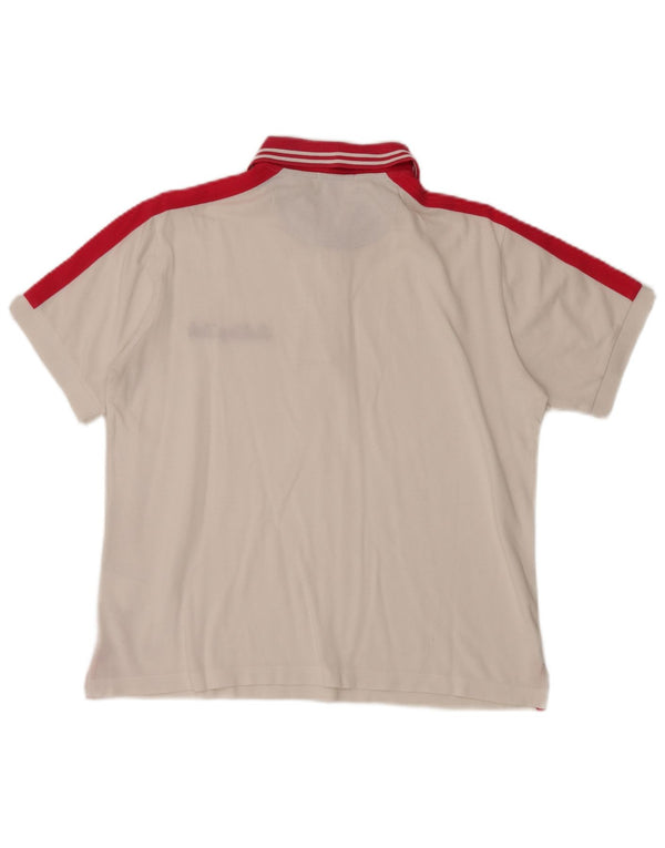 SERGIO TACCHINI Mens Polo Shirt Large White Colourblock Cotton