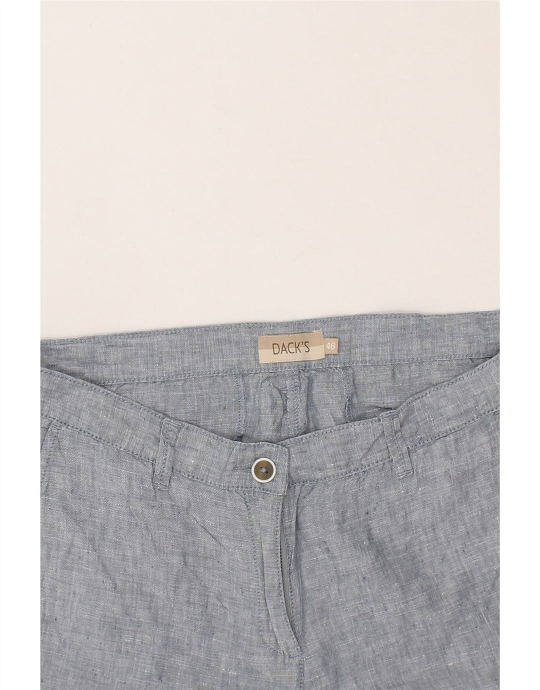 DACK'S Womens Chino Shorts IT 46 Large W32 Grey Flecked Linen Vintage Dack's and Second-Hand Dack's from Messina Hembry 