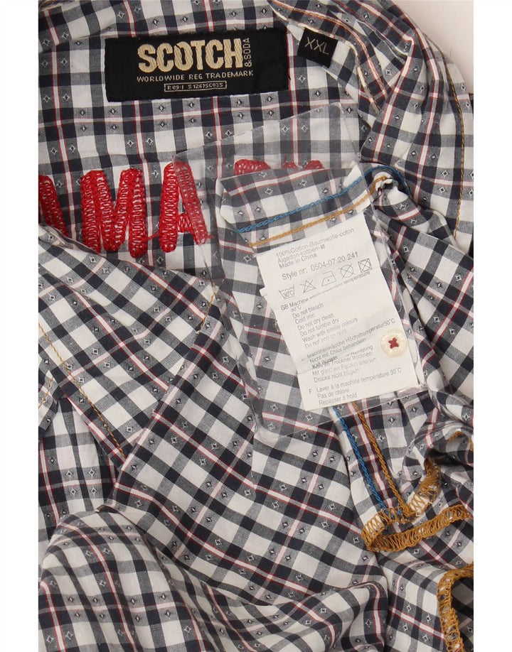 Scotch & Soda Herren Grafikhemd 2XL schwarz kariert Baumwolle