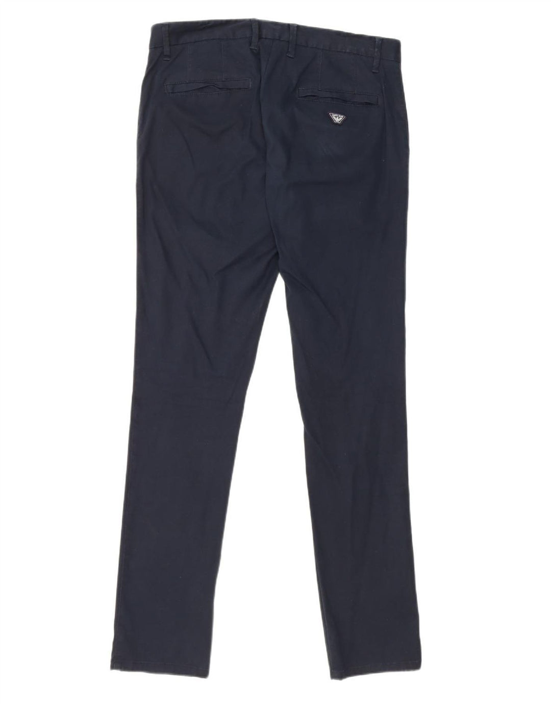 ARMANI Herren Slim Chinohose IT 48 Medium W32 L33 Marineblaue Baumwolle