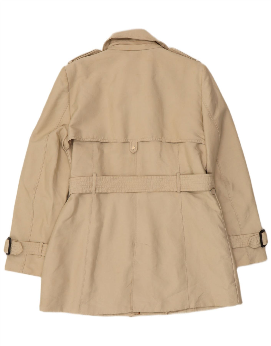 Zara Damen Zweireihiger Trenchcoat UK 18 XL Beige Polyester