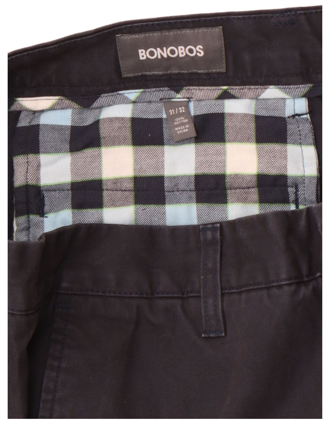 BONOBOS Gerade Chino-Hose für Herren, W31, L32, schwarze Baumwolle