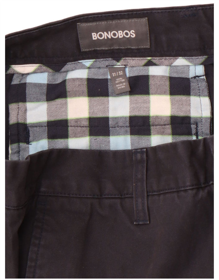 BONOBOS Gerade Chino-Hose für Herren, W31, L32, schwarze Baumwolle