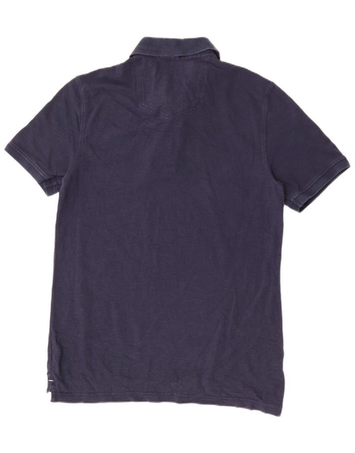 Fat Face Herren-Poloshirt aus mittelblauer Baumwolle in Marineblau