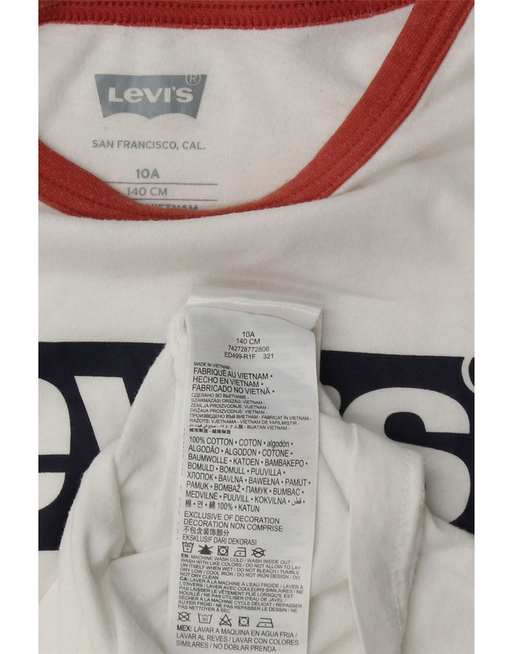LEVI'S Jungen-T-Shirt mit Grafik, 9–10 Jahre, weiße Baumwolle