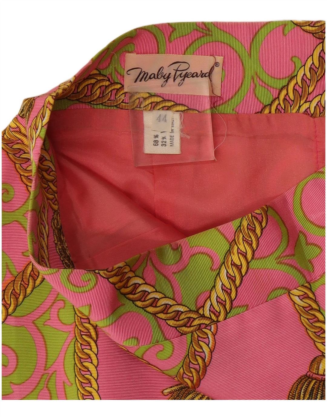 Vintage Damen Grafik 2-teiliges Rock-Set IT 44 Medium W28 Rosa Paisley