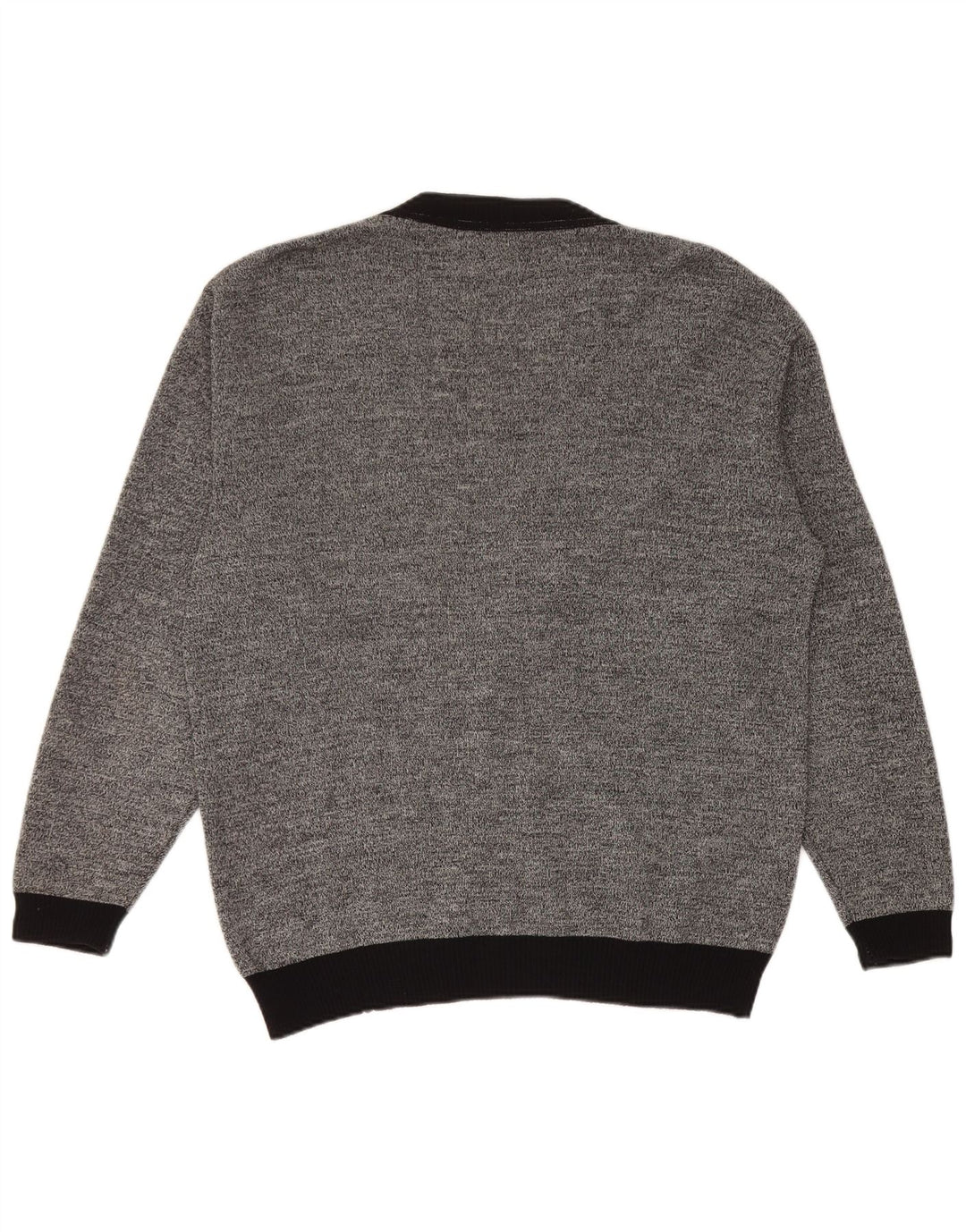 Vintage Herren Cardigan Pullover IT 50 Mittelgrau gestreift