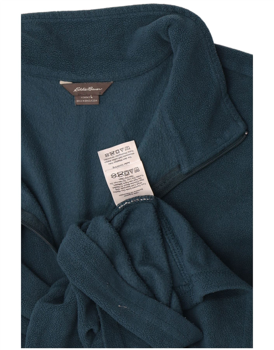 Eddie Bauer Damen-Fleecepullover mit Reißverschluss am Hals, UK 16, Größe L, Blau, Polyester