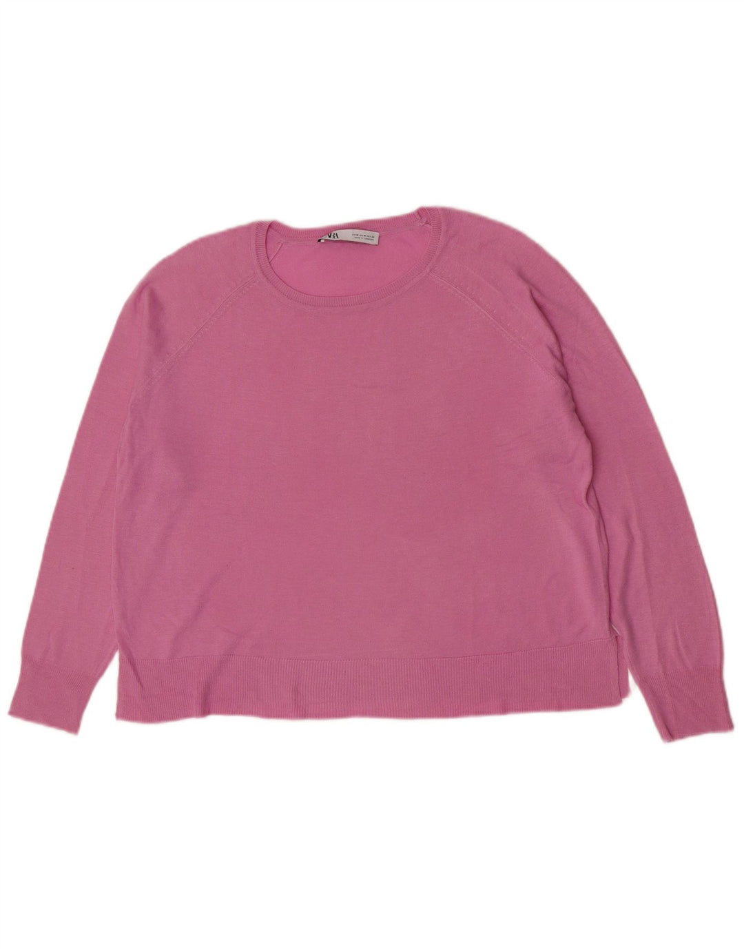 Zara Damen-Pullover mit U-Boot-Ausschnitt, Gr. 14, Mittelrosa