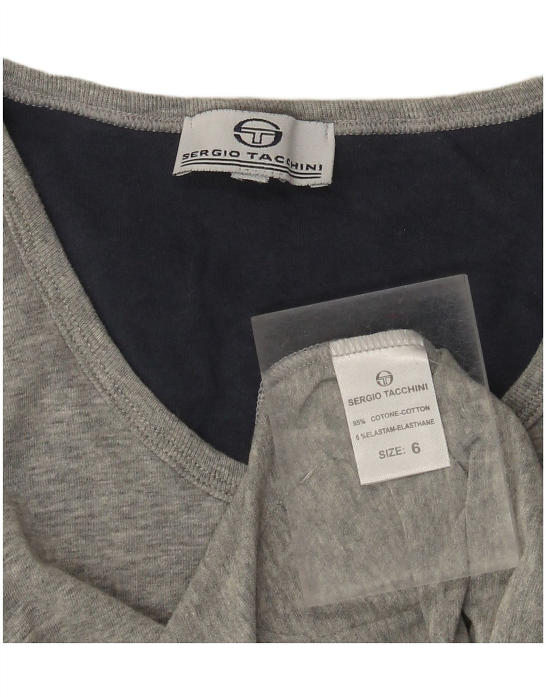 Sergio Tacchini Herren-T-Shirt mit Grafik, Größe S, Grau, Colourblock-Baumwolle