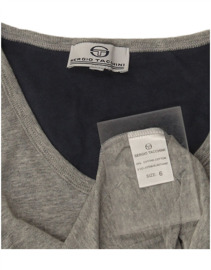 Sergio Tacchini Herren-T-Shirt mit Grafik, Größe S, Grau, Colourblock-Baumwolle