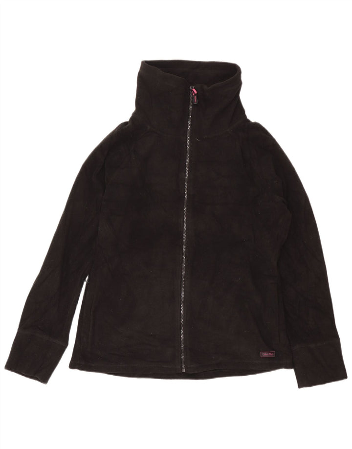 Calvin Klein Damen Graphic Fleece Jacke UK 16 Large Schwarz Polyester