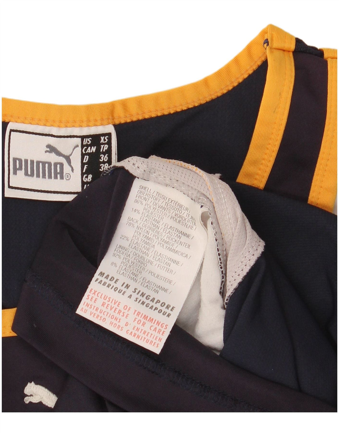 Puma Damen Crop Vest Top UK 10 Small Schwarz Colourblock Polyester