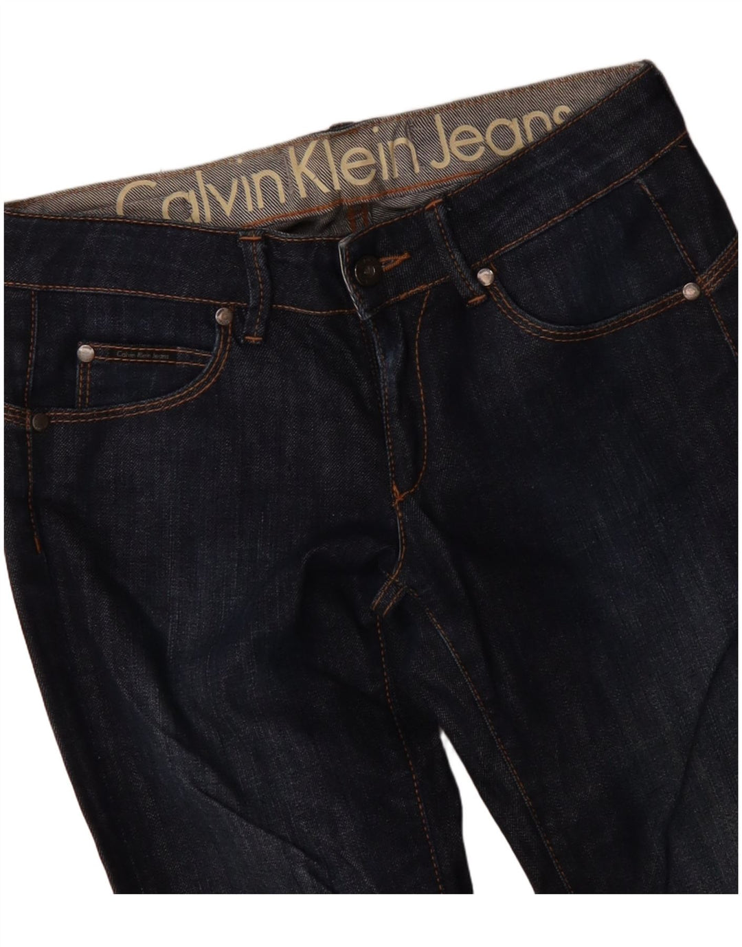 Calvin Klein Damen Slim Jeans W30 L33 Marineblau