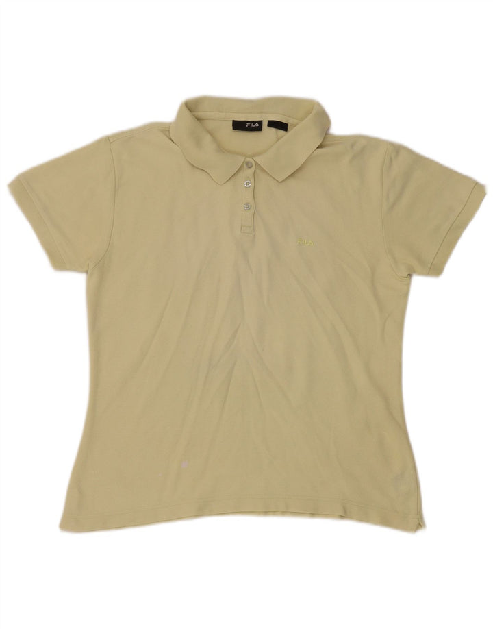Fila Damen Poloshirt UK 14 Mittelgelb