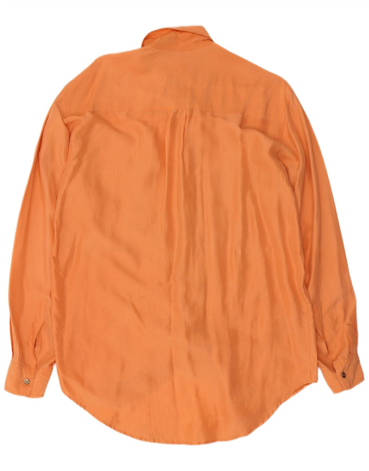 Vintage Herrenhemd Kleine Orange Seide