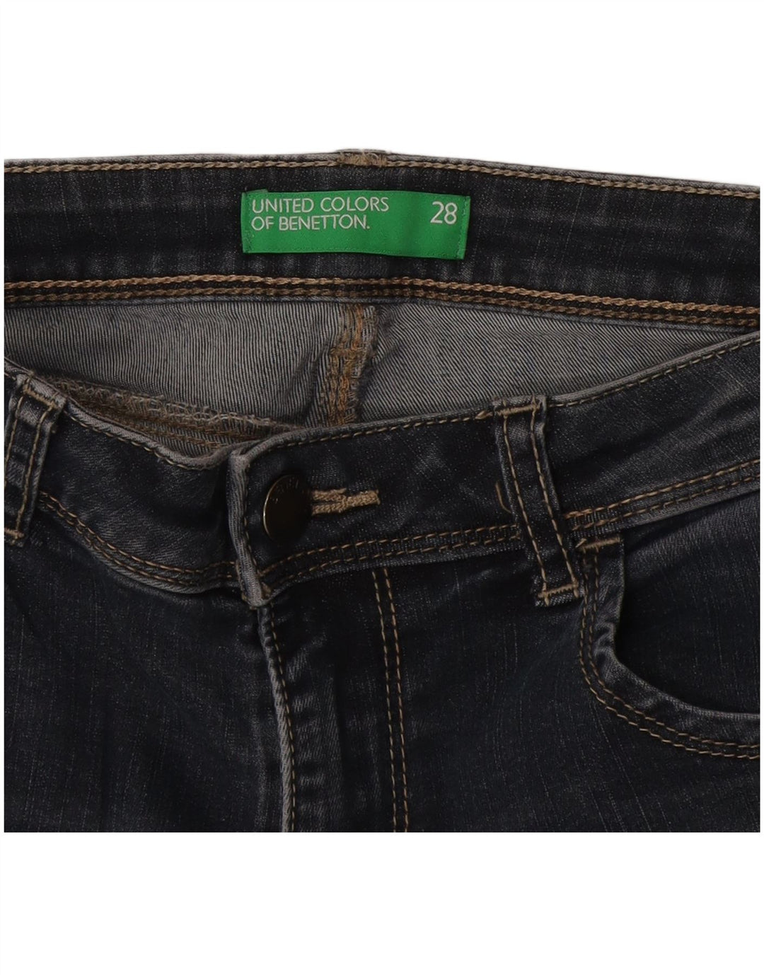Benetton Damen Bootcut Skinny Jeans W28 L32 Blau