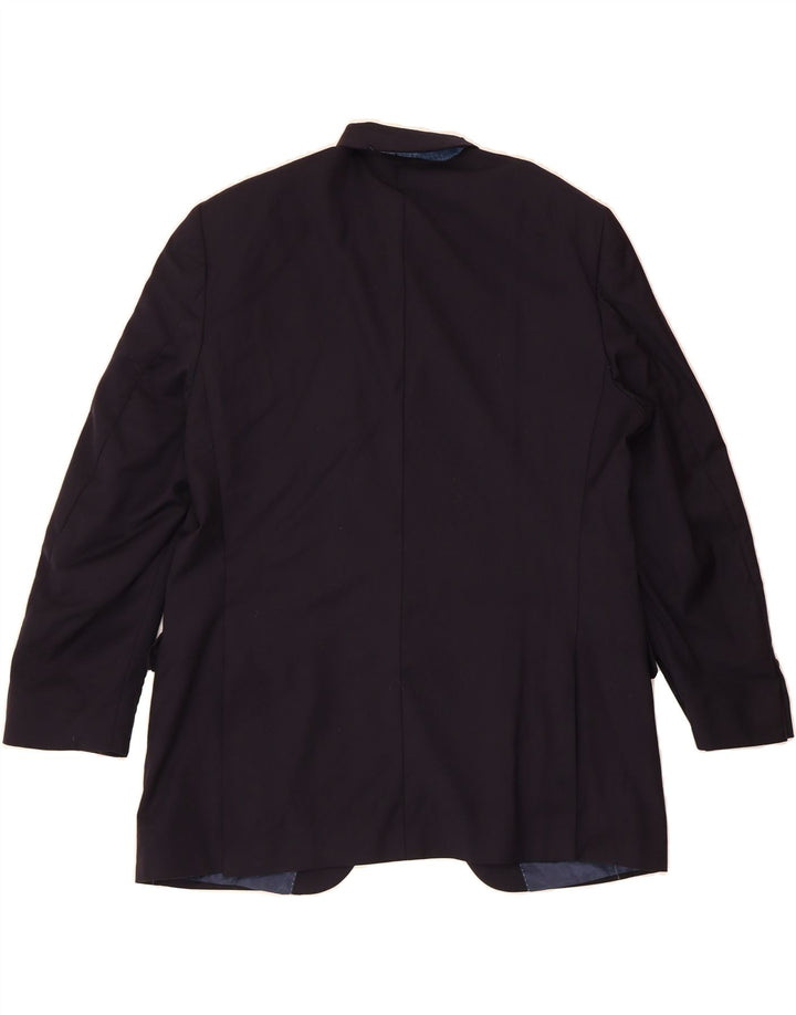 PETER MILLAR Mens 2 Button 3/4 Sleeve Blazer Jacket UK 40 Large Navy Blue Vintage Peter Millar and Second-Hand Peter Millar from Messina Hembry 