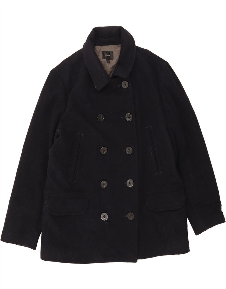 J. CREW Herren Pea Coat UK 42 XL Marineblaue Wolle