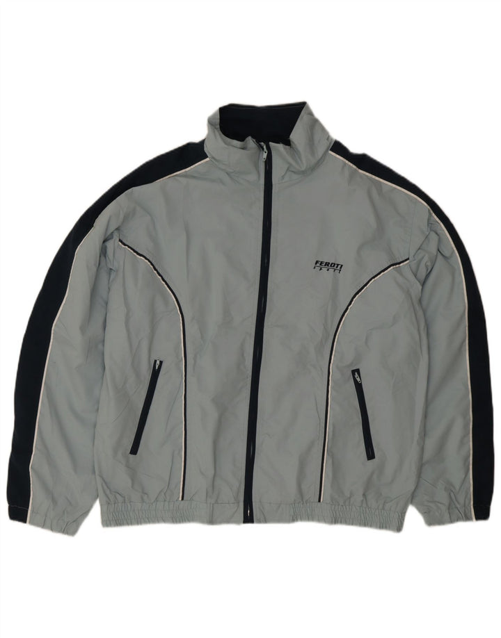 Feroti Herren-Windbreaker-Jacke, UK 42, XL, blaues Colourblock-Polyester