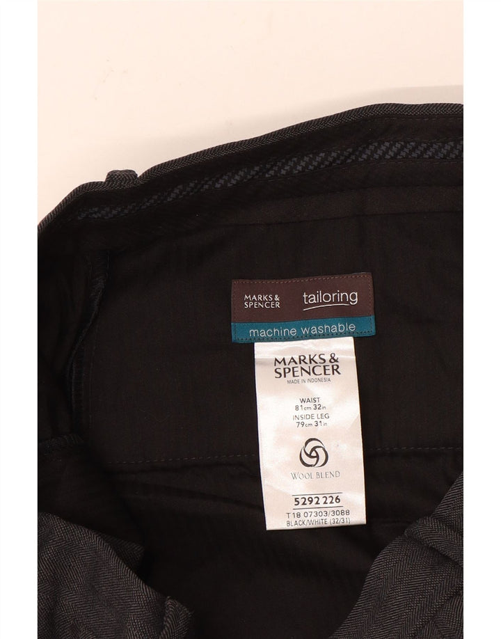 Gerade Herren-Anzughose von Marks & Spencer, W32, L31, grau, Polyester