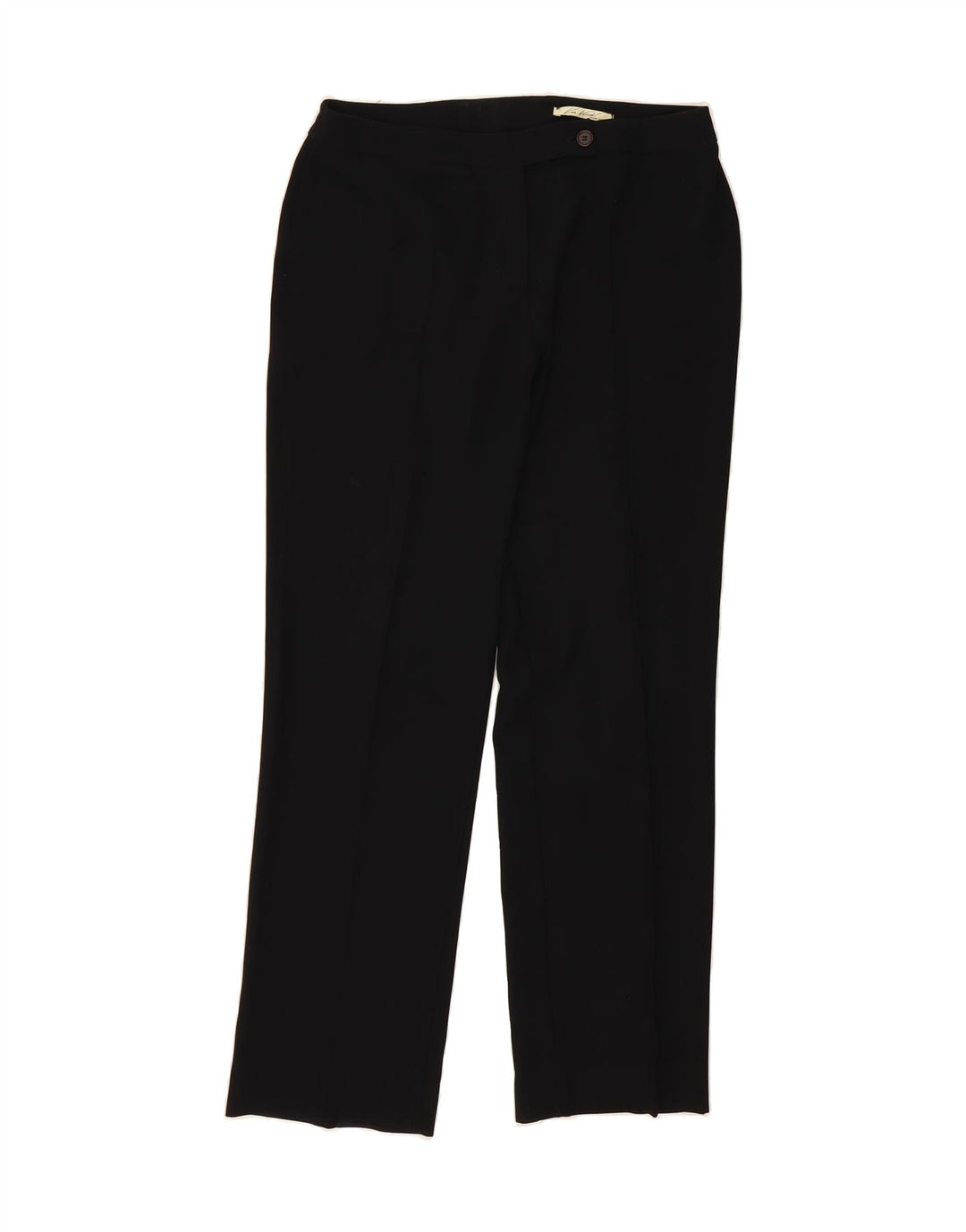 VINTAGE Womens Straight Suit Trousers IT 46 Large W36 L32 Black Polyester Vintage Vintage and Second-Hand Vintage from Messina Hembry 