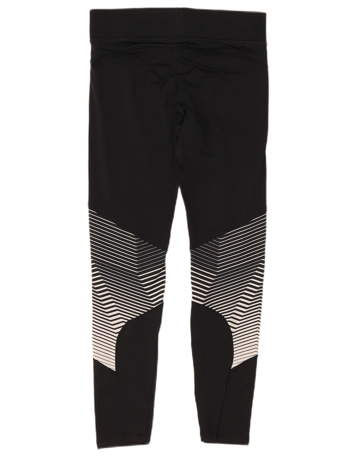 Under Armour Damen Leggings UK 12 Medium Schwarz Geometrisch