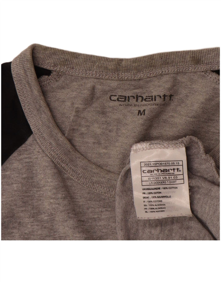 Carhartt Herren-Oberteil mit langen Ärmeln, Mittelgrau, Colourblock-Baumwolle