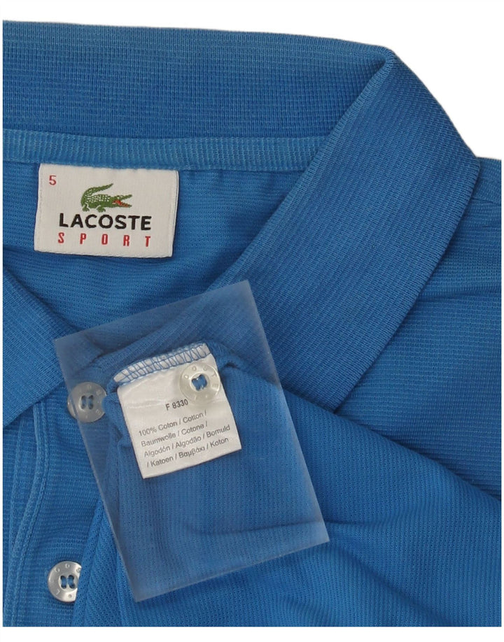 Lacoste Herren-Poloshirt, Größe 5, groß, blaue Baumwolle