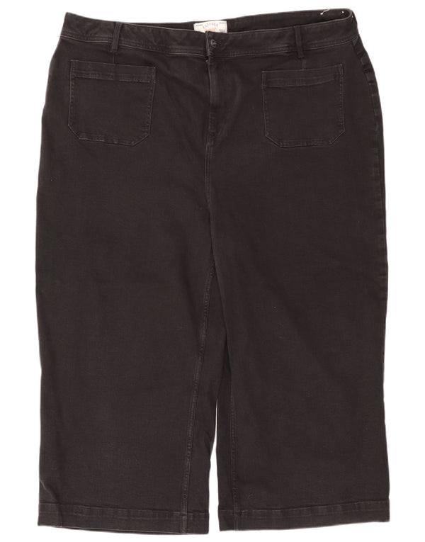 Fat Face Keswick Damen-Jeans mit hoher Taille, kurz geschnitten, Größe 22, 3XL, W44, L22, Schwarz
